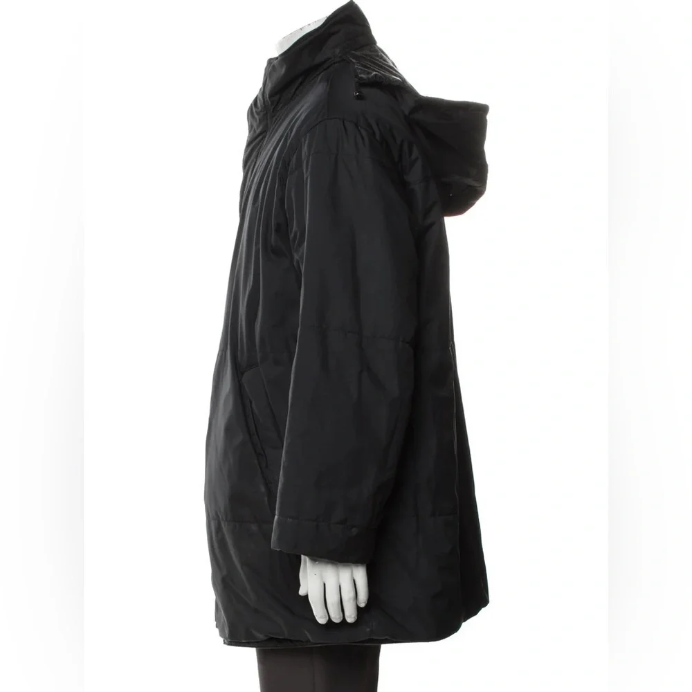 Salvatore Ferragamo Vintage 2000 Black Leather Reversible Puffer Coat IT50/US40